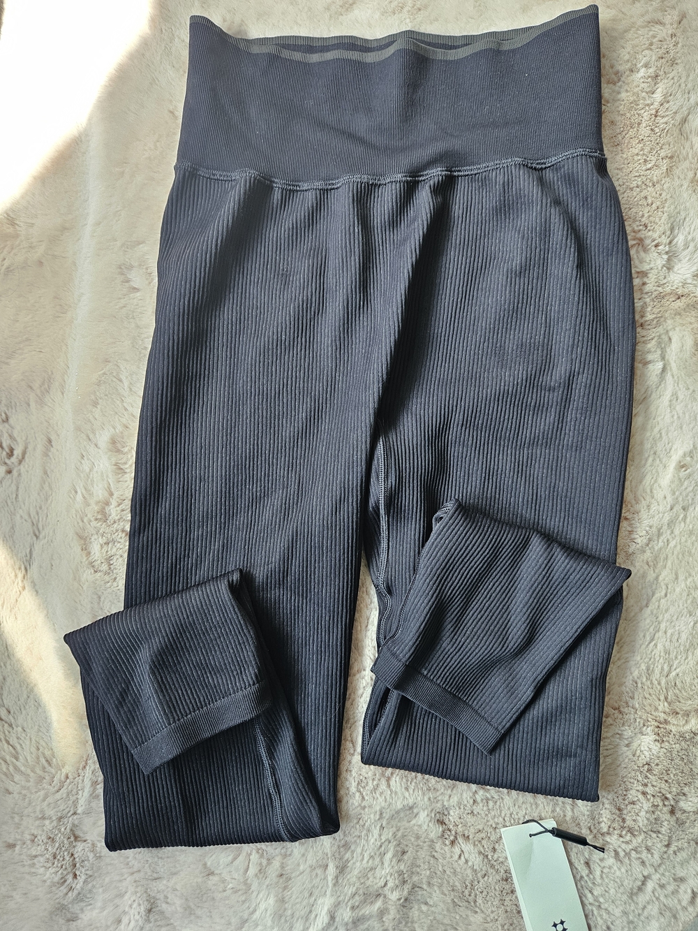 Calvin Klein Performance Black Ribbed High-Waist Leggings